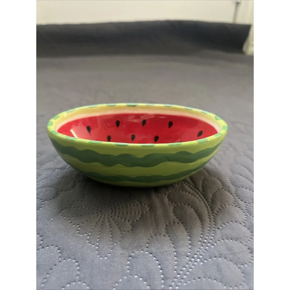 Vintage Sur la Table Watermelon Party Dipping Bowl 5.5 “Lx3.5”Wx2.5”D Serverware